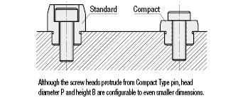 Locating Pins - Large Head, Standard, P Configurable, C'Bore Hole:Related Image