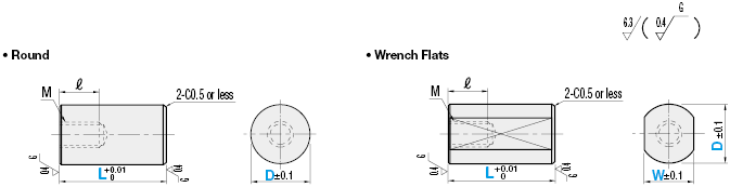 Height Adjust Pins- Tapped, Round:Related Image