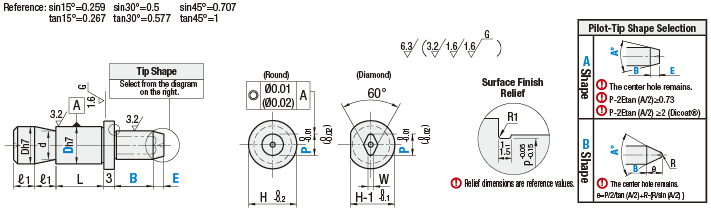 Locating Pins for Fixtures - Tip Shape Selectable, Standard Grade, Shouldered, Set Screw:Related Image