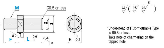 Height Adjust Pins- With Shoulder, F Standard:Related Image