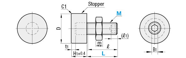 Stopper Bolts With Bumpers- Hexagon Socket Tip:Related Image