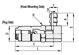 Air Couplers - Miniature, Socket, L-Shaped Tube Connector:Related Image