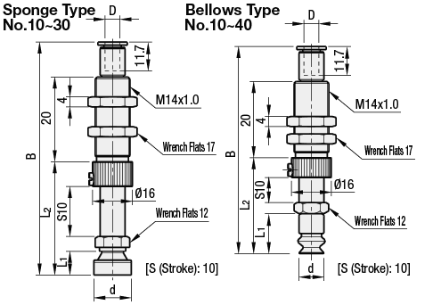 Vacuum Fittings - Sponge / Bellows, Spring Type Long Stroke, R-Shape:Related Image