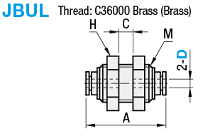 One-Touch Coupling - Compressed Air, Bulkhead Union:Related Image