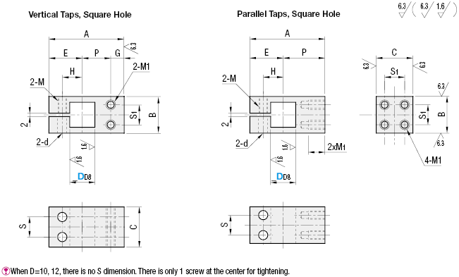 Strut Clamps - Square Hole, Perpendicular Tapped:Related Image