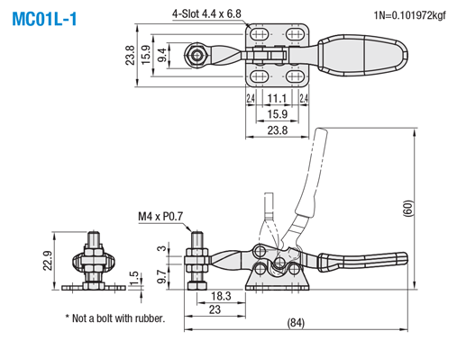 Clamp Components Items - Metal Threaded Heads for Clamps, Rubber Type:Related Image