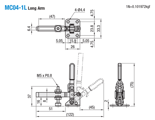 Toggel Clamps - Vertical Handle, Long Arm Type:Related Image
