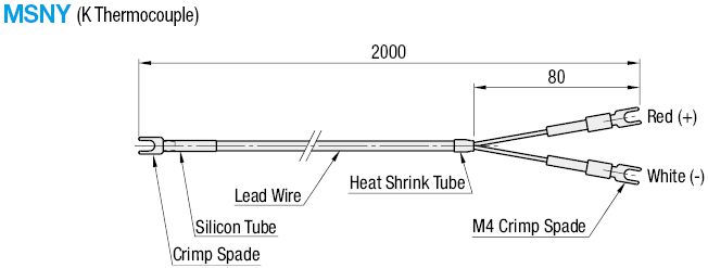 Temperature Sensors - Spade Crimp Terminal, K-Thermocouple:Related Image