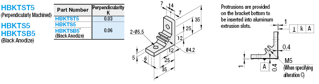Brackets - 5 Series, Thick Type, Protrusion Bracket:Related Image
