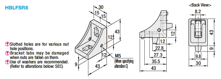 Brackets - 8 Series, Nut-Fixing Brackets:Related Image