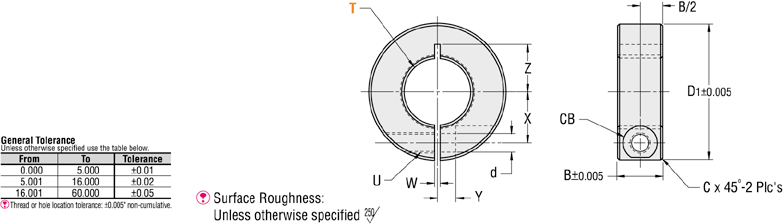Shaft Collars - Clamp, Threaded I.D.:Related Image