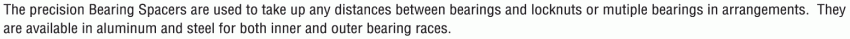 Bearing Spacers - Bearing Inner Race, For Inch / Metric Bearings:Related Image