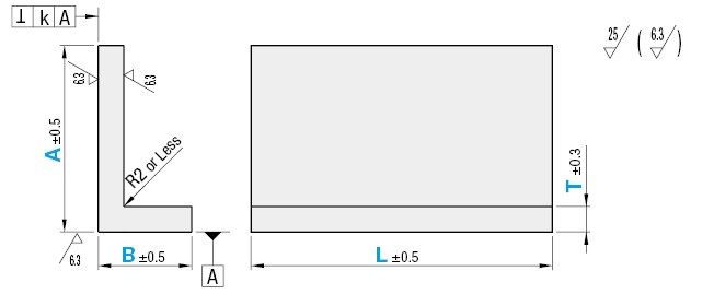 L-Shaped Angles -Mill Finished - Perpendicularity Datum Outside Rough- -Configurable-:Related Image