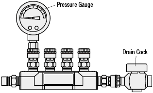 Air Couplers - Manifold, 4 Socket Outlets, 1 Socket Inlet, 1 Plug Inlet:Related Image