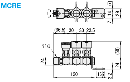 Air Couplers - Manifold, Swivel, 3 Sockets, 1 Plug:Related Image
