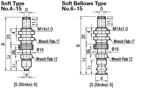 Vacuum Fittings - Soft / Soft Bellows, Spring Type, T-Shape:Related Image