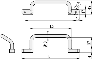 [External] Round Bar Grip Handles -Offset-:Related Image