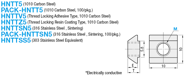 Pre-Assembly Insertion Short Nuts -For HFS5 Series Aluminum Extrusions-:Related Image