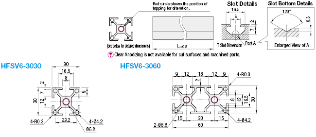 HFS6 Series Aluminum Extrusions -Minimal Corner Radius-:Related Image