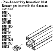 Pre-Assembly Insertion Short Nuts -For HFS6 Series Aluminum Extrusions-:Related Image