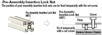 Pre-Assembly Insertion Lock Nuts -For HFS6 Series Aluminum Extrusions-:Related Image