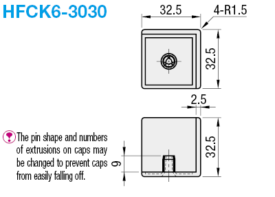Three-Sided Extrusion End Caps for Corners -For HFS6 Series-:Related Image