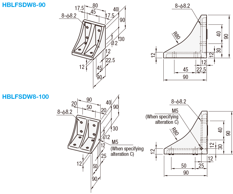 Brackets with Tab -For HFS8-45 Series -For 2 Slot-:Related Image