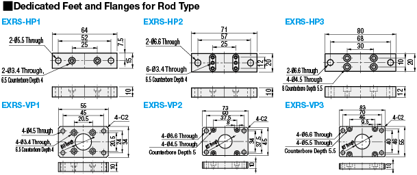 Single Axis Robots RSD1/RSDG1 Series Rod Type Dedicated Feet and Flanges:Related Image