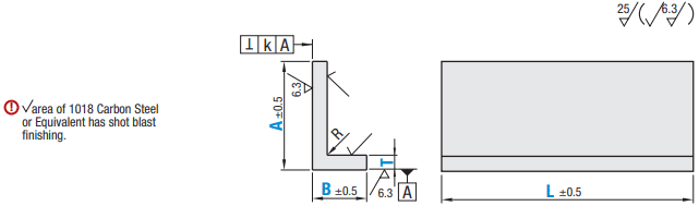 L-Shaped Angles Mill Finished- -Unfinished Inside- Outside Datum Perpendicularity Configurable-:Related Image