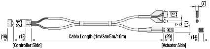 Power / Signal-Integrated Cables (Flex-Resistant) for Single Axis Robot Controllers EXRS-CT:Related Image