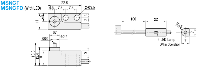 Non Contact Point Positioning Switches Flat Type: