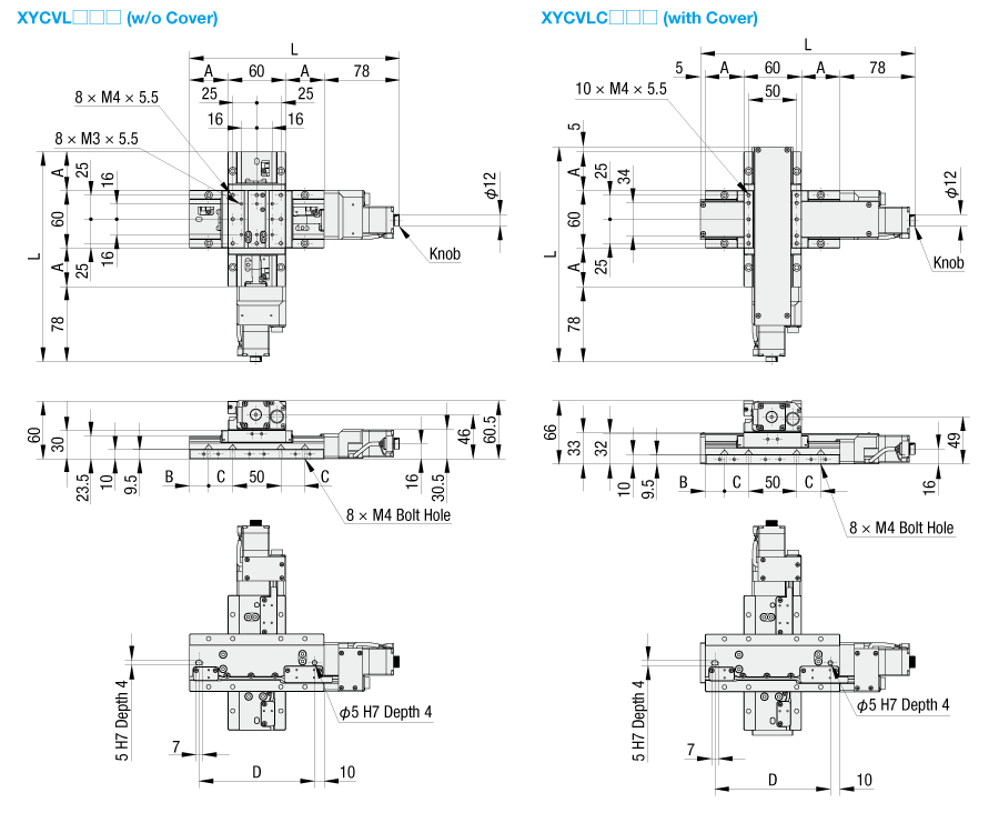 [Motorized] XY-Axis - Linear Ball - Stroke 30~75:Related Image