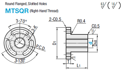Lead Screw Nuts -Pilot, Tapped Hole, Slotted Hole:Related Image