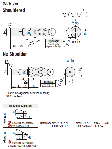 Locating Pins for Jigs & Fixtures- Sguare Head, Shoulder, Threaded:Related Image