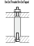 Circular Posts - With Pilot, One End Threaded, One End Tapped,:Related Image