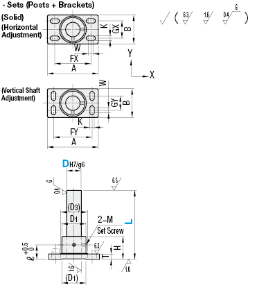 Device Stands - Square Flanged with X-Axis Slotted Holes, Pipe:Related Image