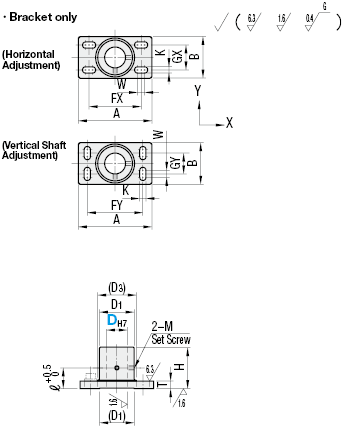 Device Stands - Square Flanged with X-Axis Slotted Holes, Pipe:Related Image