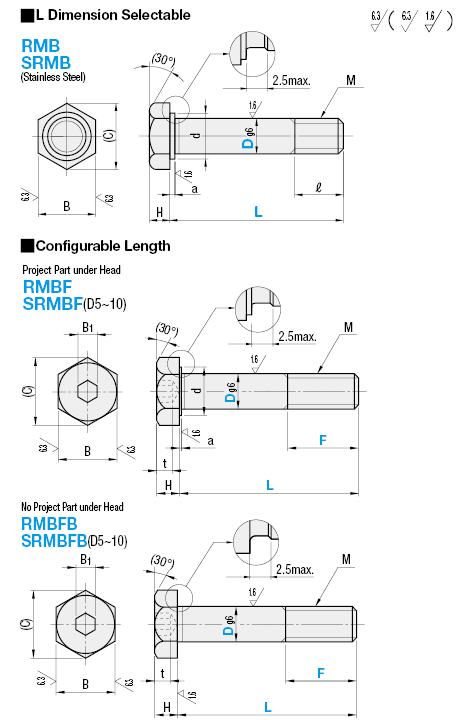 Reamer Bolts - Hex Head:Related Image