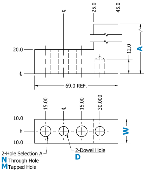 [NAAMS] NC Block L-Shape - 4 Hole Type (Through & Dowel):Related Image