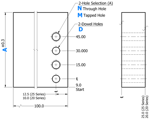 [NAAMS] NC Block Rectangular - 4 Front Hole Type:Related Image