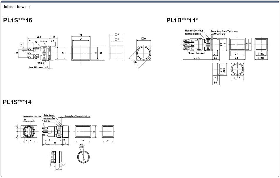Illuminated Pushbutton Switch Mounting Hole φ16:Related Image