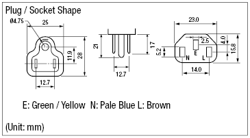 AC Cord - Fixed Length (PSE, UL, CSA) - Double-Ended (3-Nation Simultaneously Authenticated Product):Related Image