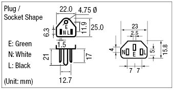 AC Cord - Fixed Length (UL / CSA) - Double-Ended:Related Image