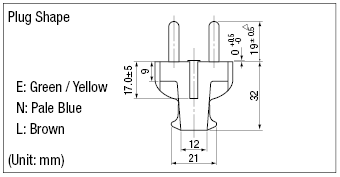 AC Cord - Fixed Length (VDE) - Single-Sided Cutoff Model Plug:Related Image