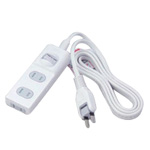 Power Strip, 3 Outlets, with 1SW Dust Blocker