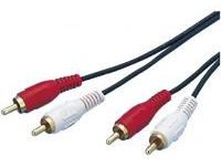 2-Core RCA Plug Harness (Red, White) Double-ended MSRCRC-1.5