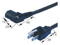 AC Cord - Fixed Length, UL/CSA, Double Ended, Round, A-3 Plug