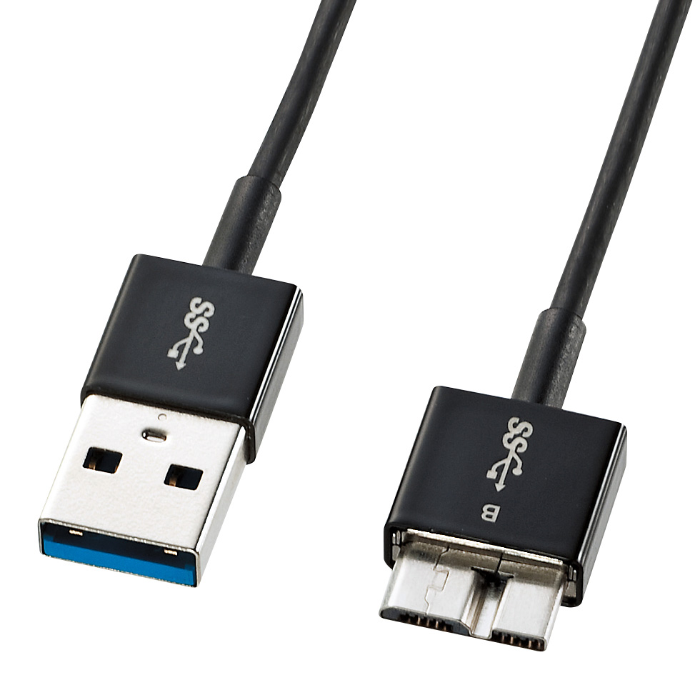 USB3.0-compatible micro cable (extremely fine) A⇔microB