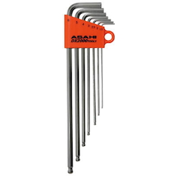 Long L-Shape Ball End Hex Key Set - Available in 7 or 9 Piece Sets, 1.5mm to 10mm, AQ Series