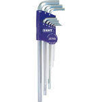 Extra Long L-Shape Hex Key Set with a Double-Layer Holder - 9 Piece Set, 1.5mm to 10mm